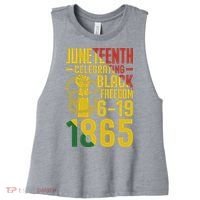 Juneteenth Celebrating Black Freedom 6-19-1865 Women's Racerback Cropped Tank thumb 0