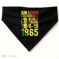 Juneteenth Celebrating Black Freedom 6-19-1865 USA-Made Doggie Bandana thumb 0