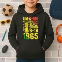 Juneteenth Celebrating Black Freedom 6-19-1865 Kids Hoodie thumb 2