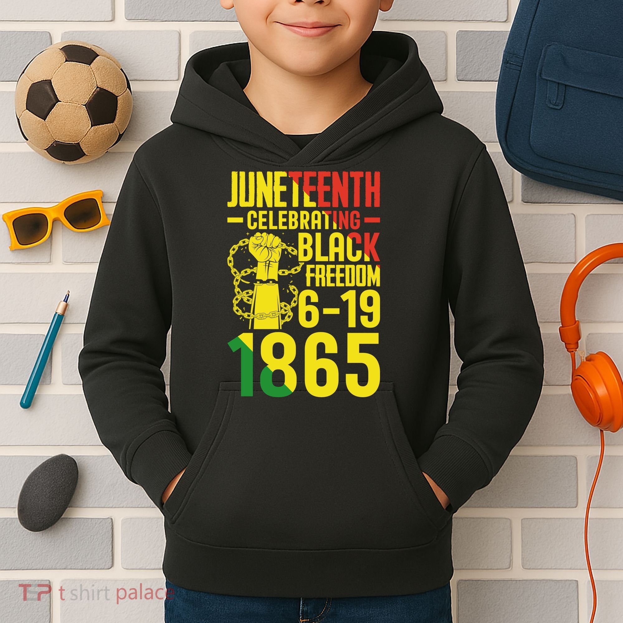 Juneteenth Celebrating Black Freedom 6-19-1865 Kids Hoodie