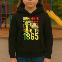 Juneteenth Celebrating Black Freedom 6-19-1865 Kids Hoodie thumb 3
