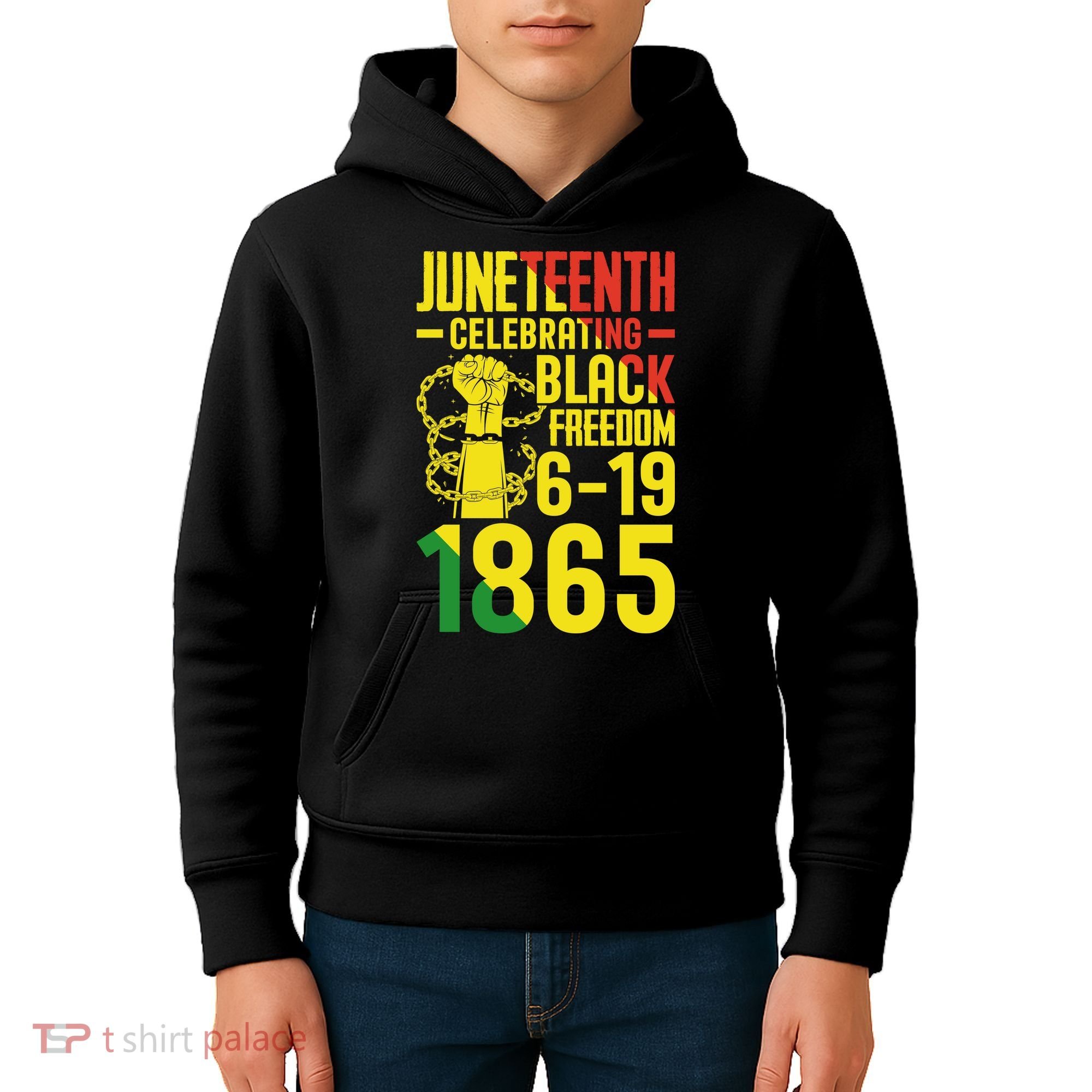 Juneteenth Celebrating Black Freedom 6-19-1865 Kids Hoodie