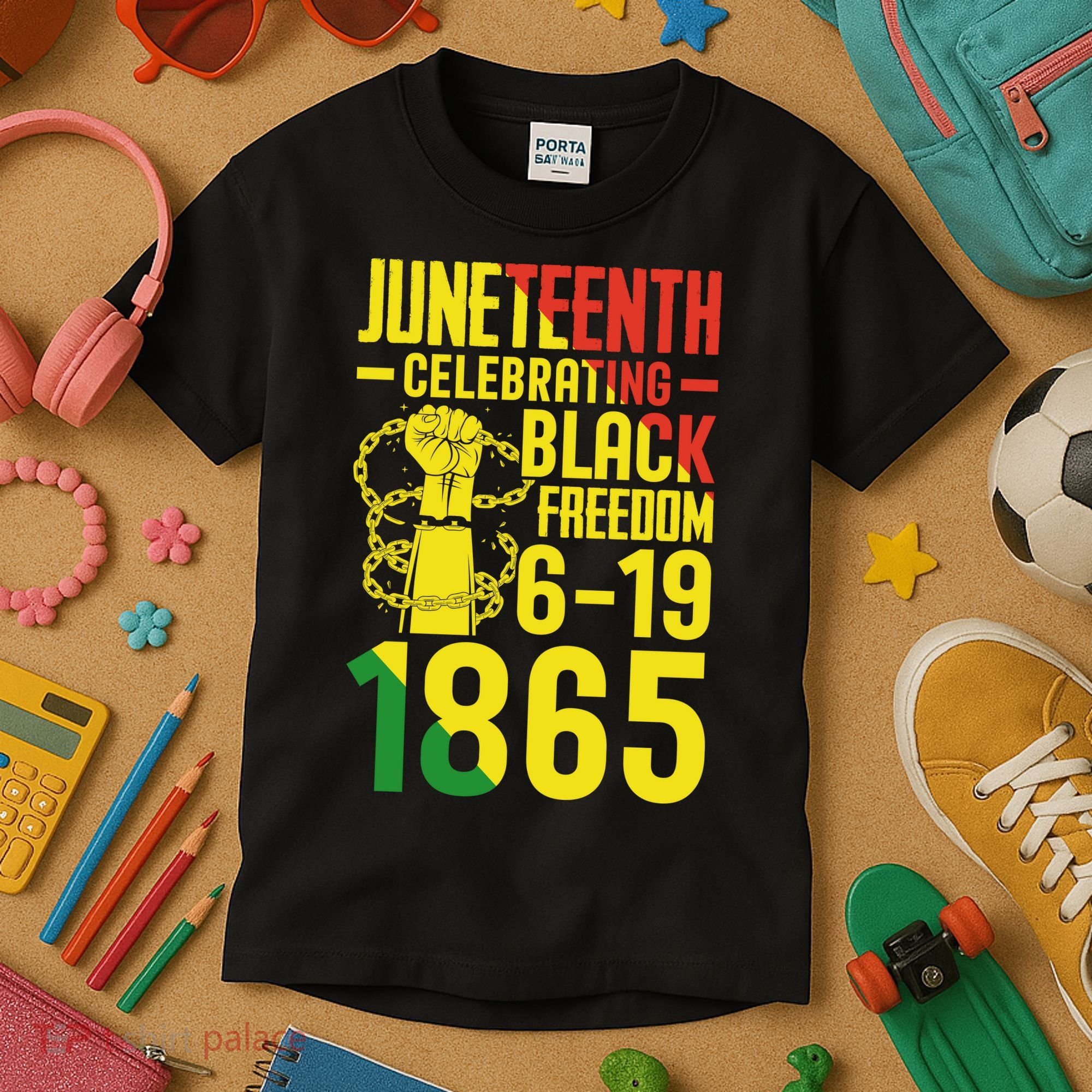 Juneteenth Celebrating Black Freedom 6-19-1865 Kids T-Shirt