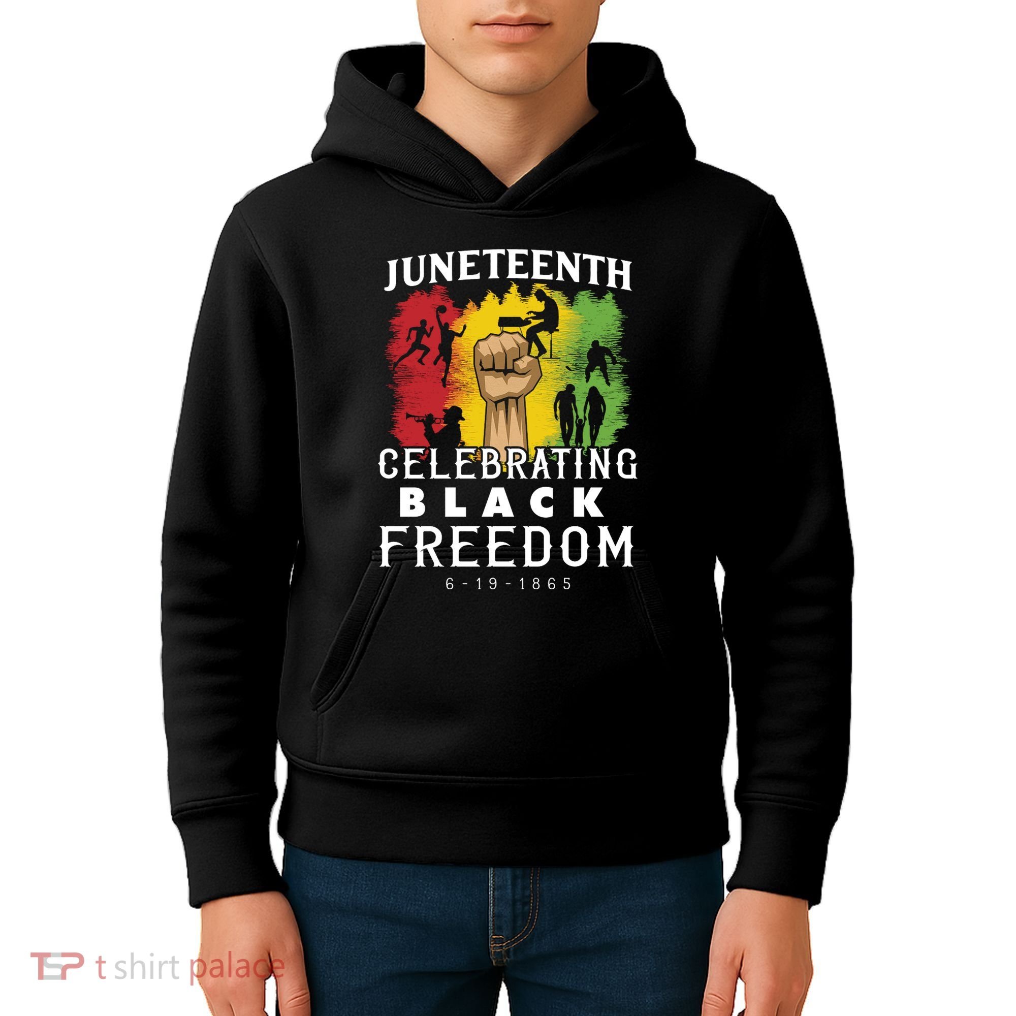 Juneteenth Celebrating Black Freedom 1865 Kids Hoodie