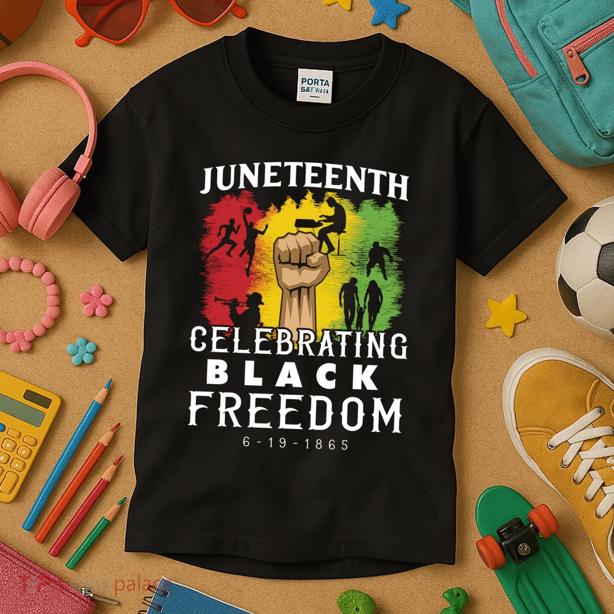 Juneteenth Celebrating Black Freedom 1865 Kids T-Shirt
