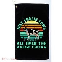 Just Chasin Cows All Over The Damn Place Cow Farmer Golf Towel thumb 0