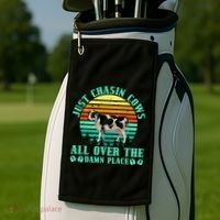 Just Chasin Cows All Over The Damn Place Cow Farmer Golf Towel thumb 2