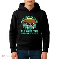 Just Chasin Cows All Over The Damn Place Cow Farmer Kids Hoodie thumb 4