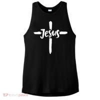 Jesus Cross Christianity Ladies PosiCharge Tri-Blend Wicking Tank thumb 0