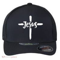 Jesus Cross Christianity Flexfit Unipanel Trucker Cap thumb 0