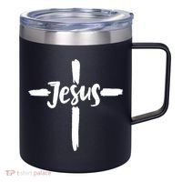 Jesus Cross Christianity 12oz Stainless Steel Coffee Mug thumb 0