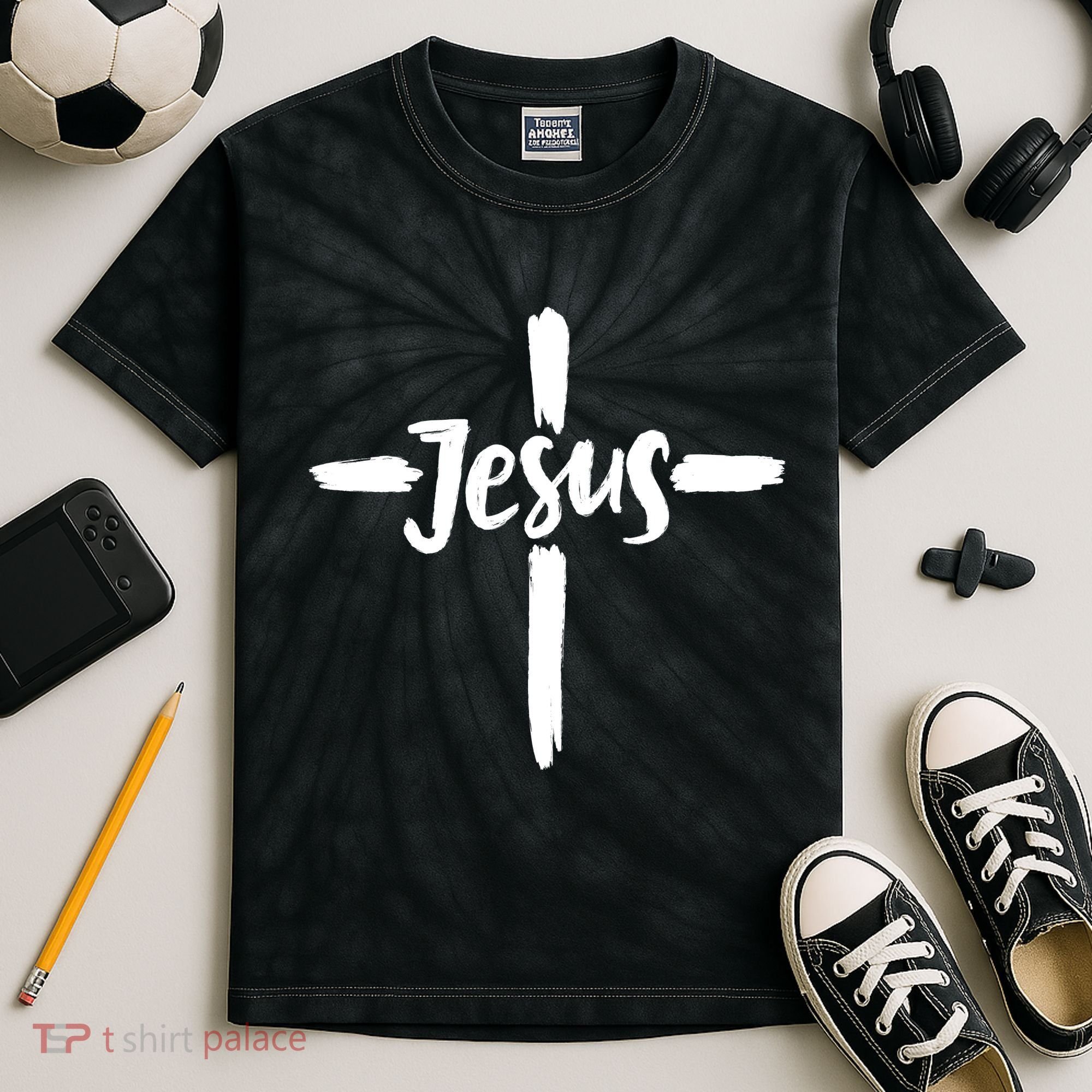 Jesus Cross Christianity Kids Tie-Dye T-Shirt