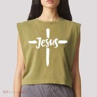 Jesus Cross Christianity Garment-Dyed Women's Muscle Tee thumb 2