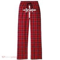 Jesus Cross Christianity Women's Flannel Plaid Pajama Pants thumb 0