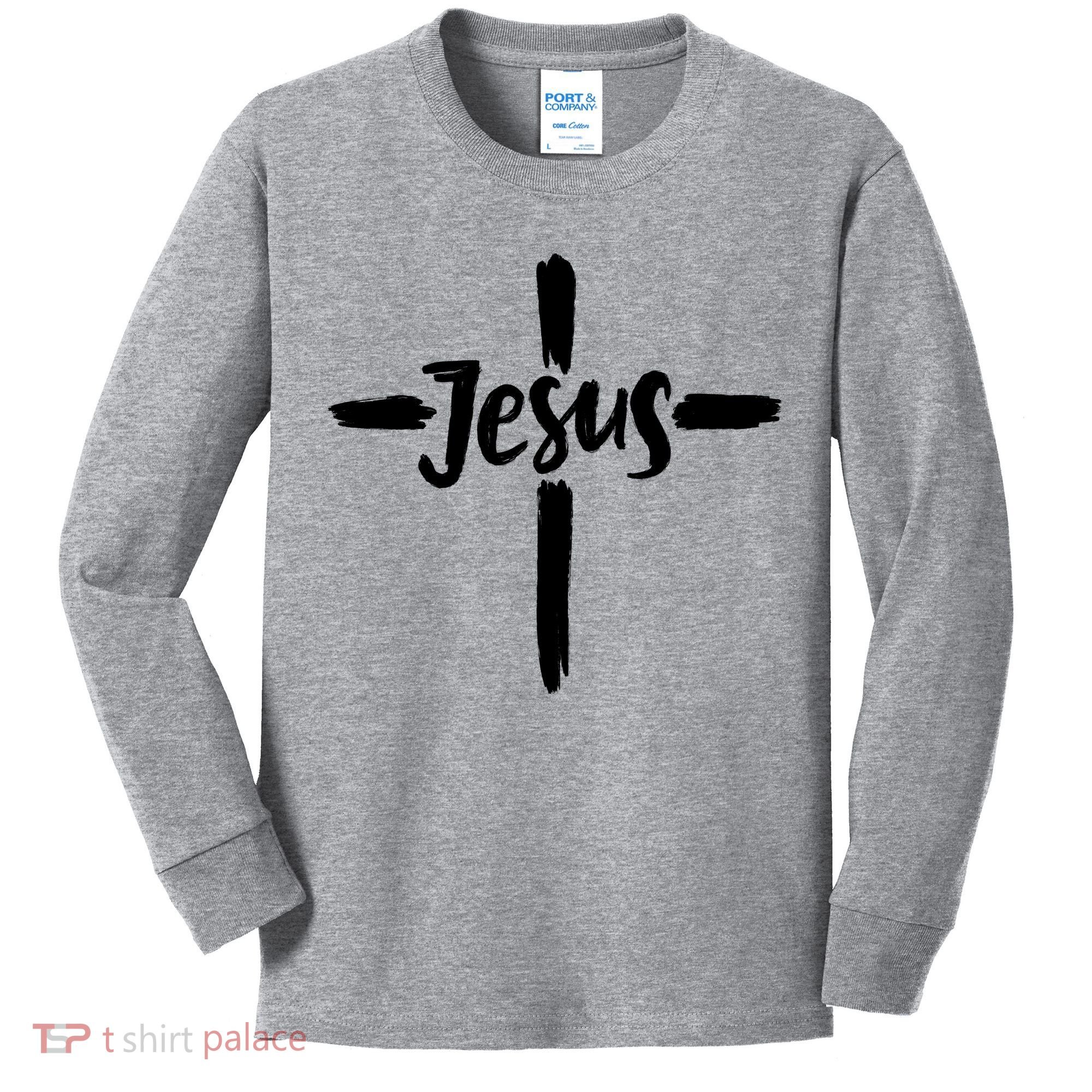 Jesus Cross Christianity Kids Long Sleeve Shirt