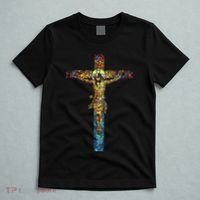 Jesus Cross Christian Stained Glass Christian Art T-Shirt thumb 5