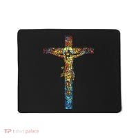 Jesus Cross Christian Stained Glass Christian Art Mousepad thumb 0