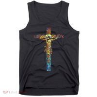 Jesus Cross Christian Stained Glass Christian Art Tank Top thumb 0