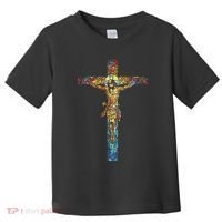 Jesus Cross Christian Stained Glass Christian Art Toddler T-Shirt thumb 0