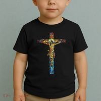 Jesus Cross Christian Stained Glass Christian Art Toddler T-Shirt thumb 2