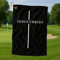 Jesus Christ Cross Christian Golf Towel thumb 1