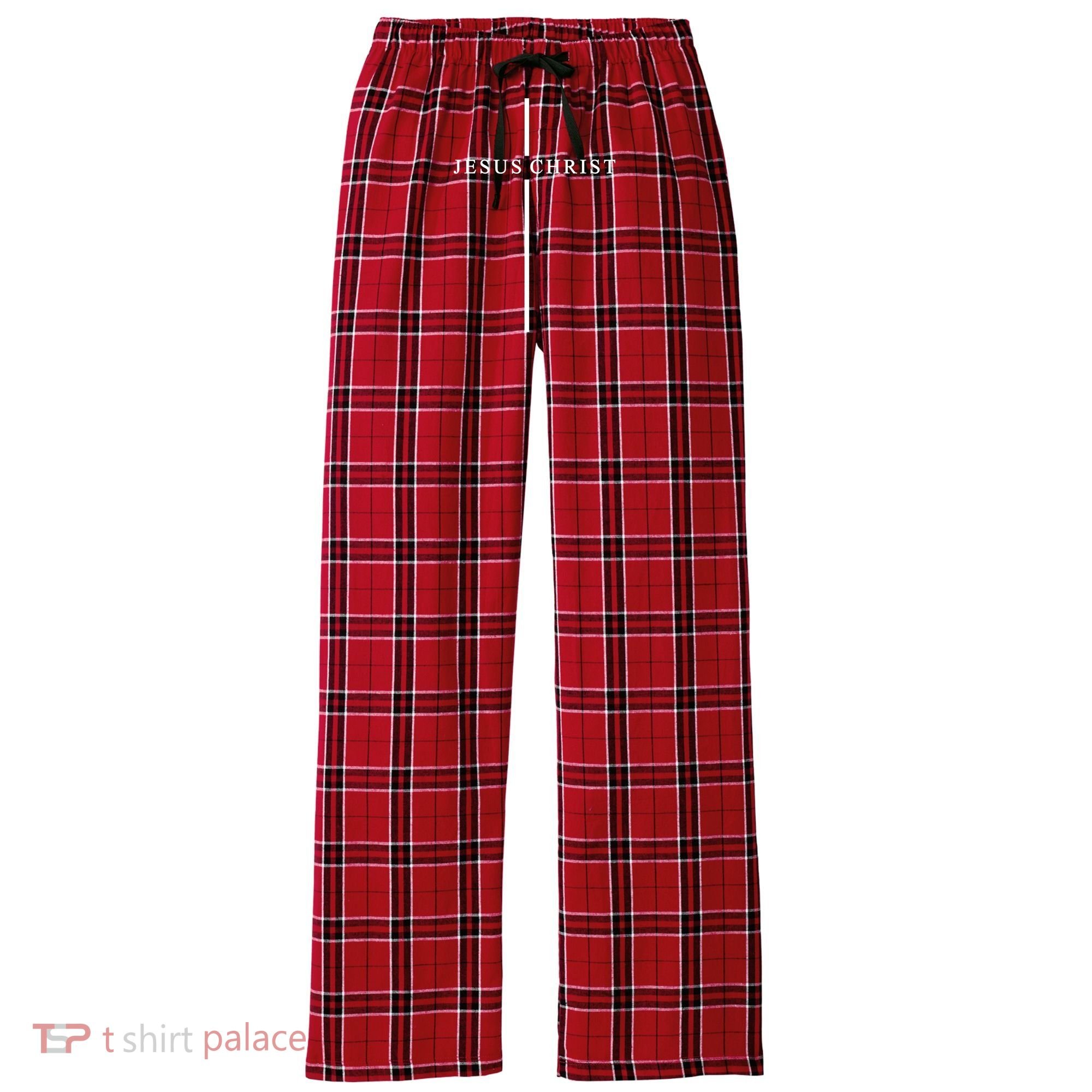 Jesus Christ Cross Christian Women's Flannel Plaid Pajama Pants