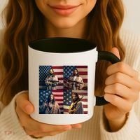 Jesus Christ Carrying Gun Defending America Coffee Mug thumb 3