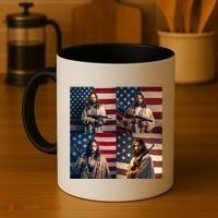 Jesus Christ Carrying Gun Defending America Coffee Mug thumb 4
