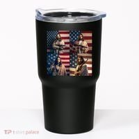 Jesus Christ Carrying Gun Defending America Tumbler thumb 0