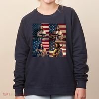 Jesus Christ Carrying Gun Defending America Women's Sweatshirt thumb 0