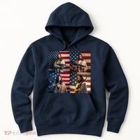 Jesus Christ Carrying Gun Defending America Hoodie thumb 0