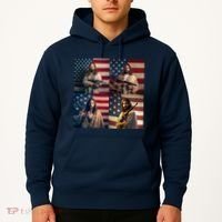 Jesus Christ Carrying Gun Defending America Hoodie thumb 2
