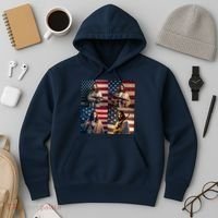Jesus Christ Carrying Gun Defending America Hoodie thumb 3