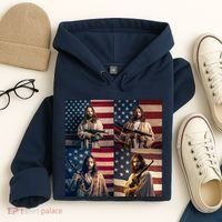 Jesus Christ Carrying Gun Defending America Hoodie thumb 4