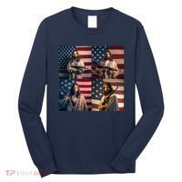Jesus Christ Carrying Gun Defending America Long Sleeve Shirt thumb 0