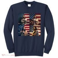 Jesus Christ Carrying Gun Defending America Sweatshirt thumb 0