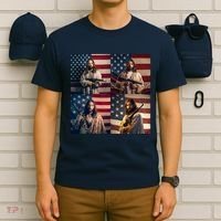 Jesus Christ Carrying Gun Defending America T-Shirt thumb 6