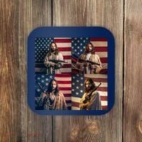 Jesus Christ Carrying Gun Defending America Coaster thumb 0