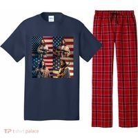 Jesus Christ Carrying Gun Defending America Pajama Set thumb 0