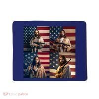 Jesus Christ Carrying Gun Defending America Mousepad thumb 0