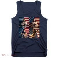 Jesus Christ Carrying Gun Defending America Tank Top thumb 0