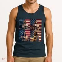 Jesus Christ Carrying Gun Defending America Tank Top thumb 3