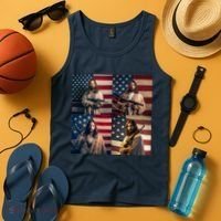 Jesus Christ Carrying Gun Defending America Tank Top thumb 4