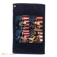 Jesus Christ Carrying Gun Defending America Golf Towel thumb 0