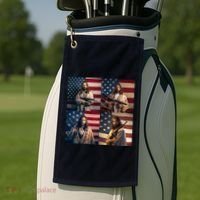 Jesus Christ Carrying Gun Defending America Golf Towel thumb 2