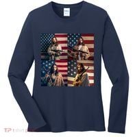 Jesus Christ Carrying Gun Defending America Women's Long Sleeve Shirt thumb 0