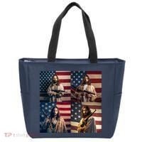 Jesus Christ Carrying Gun Defending America Tote Bag thumb 0