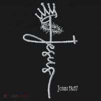 Jesus Cross Crown Of Thorns John 18:37 King Embroidered Embroidered Sweatshirt thumb 3