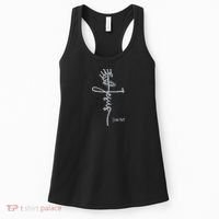 Jesus Cross Crown Of Thorns John 18:37 King Embroidered Embroidered Women's Tank Top thumb 0
