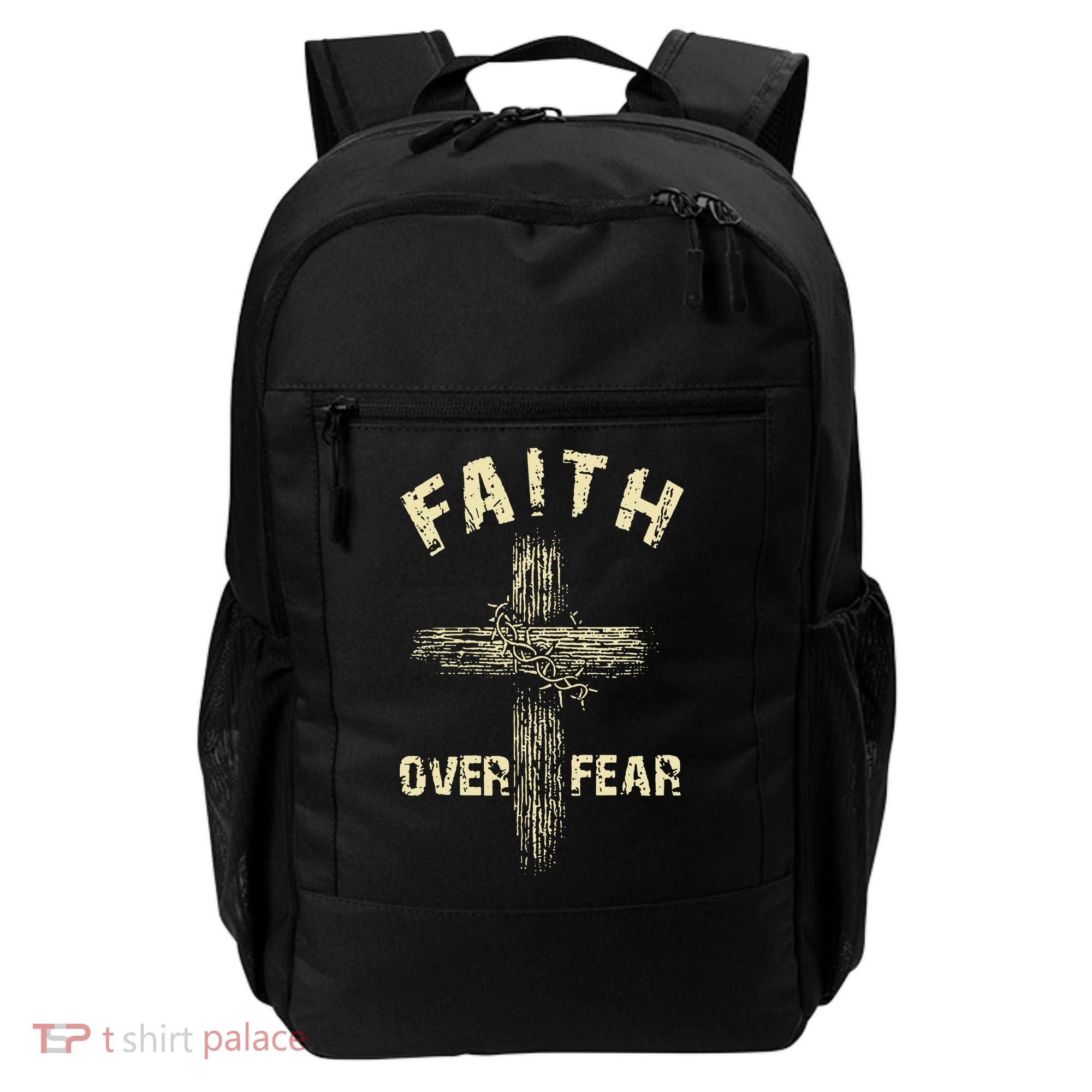 Jesus Christ Cross Faith Over Fear Backpack